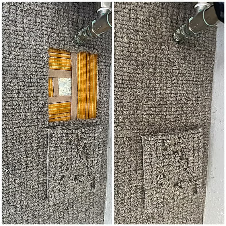 Carpet repair before and after